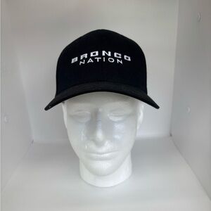 Bronco Nation Black Ballcap Mesh Flex Fit Cap Hat - Black
